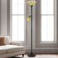 Cal Lighting Galgate Tiffany Floor Lamp in Matte Black, , large