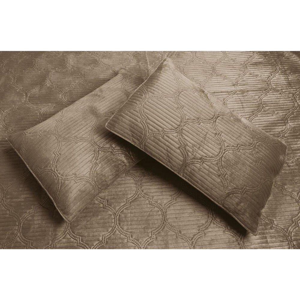 Duke Imports Virah Bella Micromink 3-Piece King Quilt Set in Mocha Tetra, , large