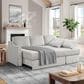 Lifestyle Solutions Haddington Stationary Convertible Sofa with Chaise in Linen, , large