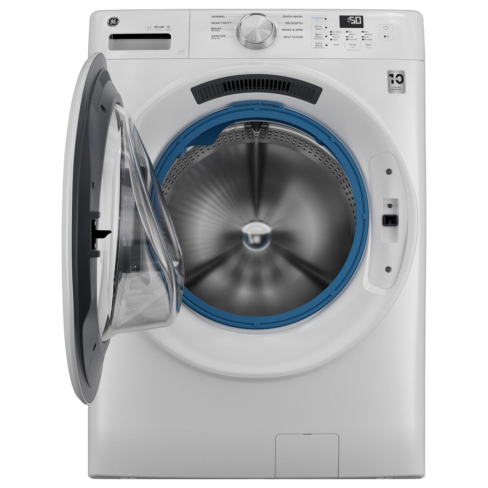 GE Appliances 4.6 Cu. Ft. Smart Front Load Washer with UltraFresh Vent System in White, , large