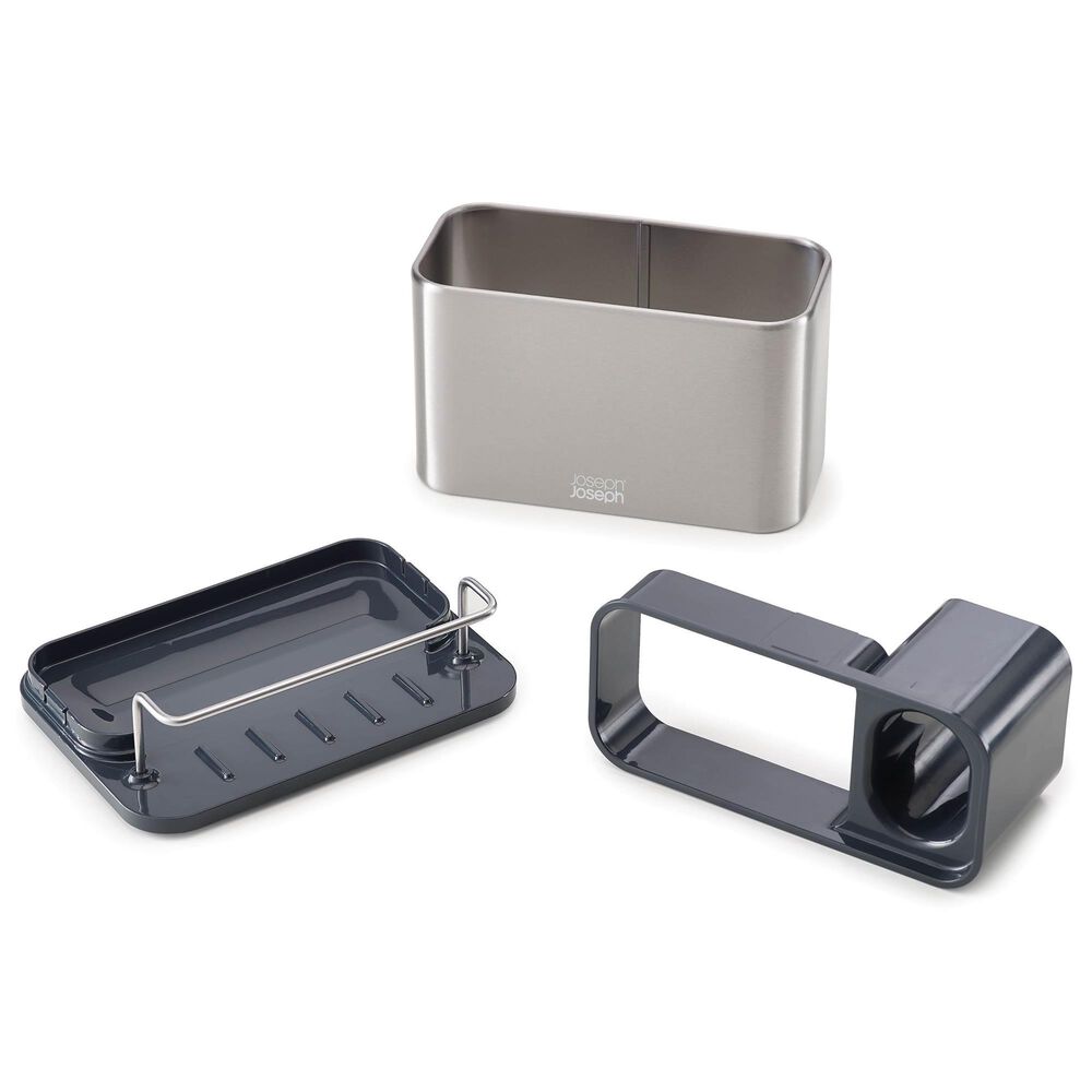 Joseph Joseph Surface Large Sink Tidy in Stainless Steel and Grey, , large