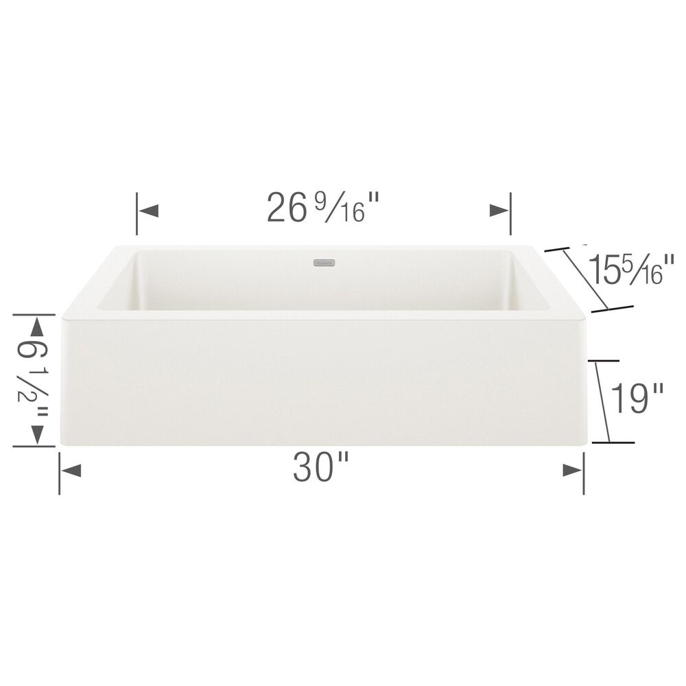Blanco Vintera 30&quot; Super Single Apron Farmhouse Sink in White, , large