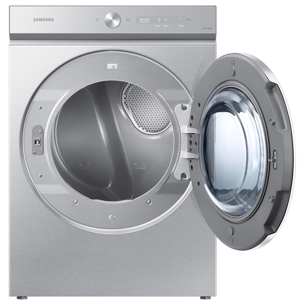 Samsung Bespoke Laundry Pair with 6.1 Cu. Ft. Front Load Washer and 7.6 Cu. Ft. Gas Dryer in Silver Steel, , large