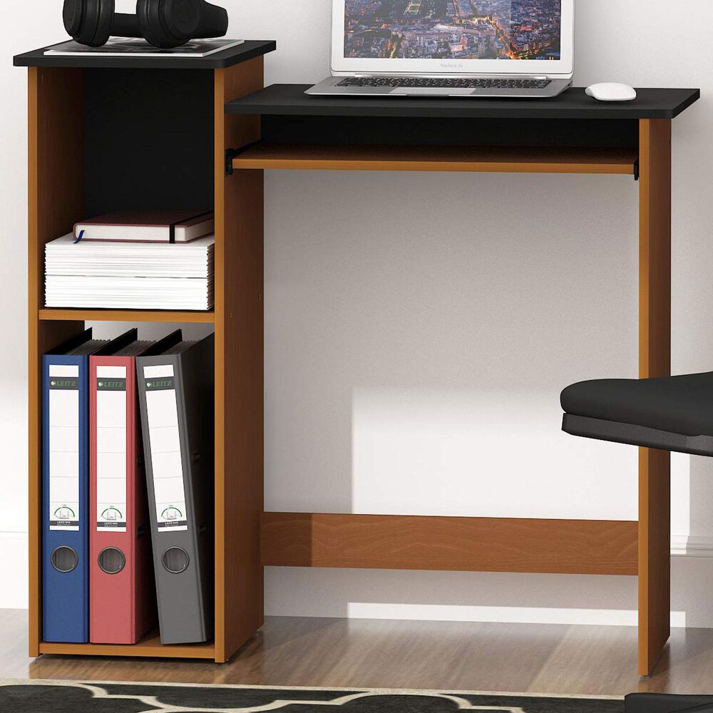 HOMLUX Multipurpose Computer Gaming Desk in Light Cherry and Black, , large