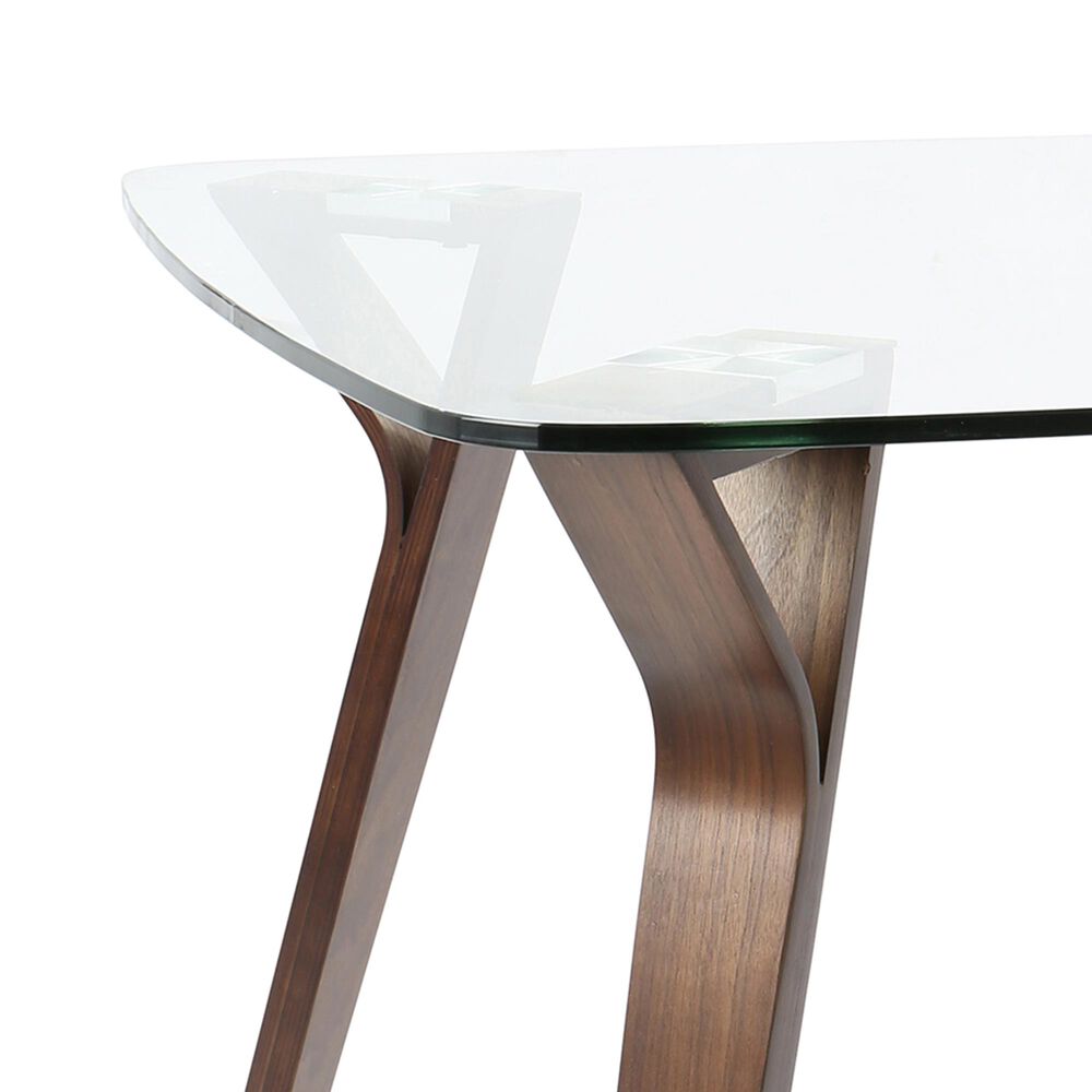 Lumisource Folia Dining Table in Clear/Walnut, , large