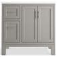 Kohler Quo 36" Single Bathroom Vanity in Mohair Grey with 3 cm Pure White Quartz Top and Oval Sink, , large