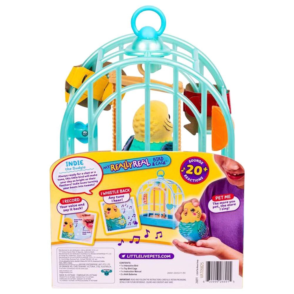 Little Live Pets My Really Real Talking Bird Toy and Cage - Indie the Budgie in Multicolor, , large