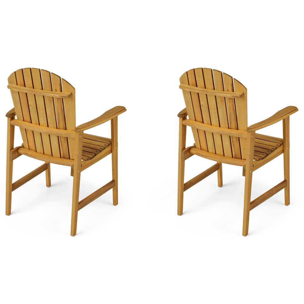 Hearth and Haven Outdoor Adirondack Dining Chair in Natural (Set of 2), , large