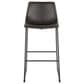 Lumisource Duke Fixed-Height Barstool with Grey Cushion in Black, , large