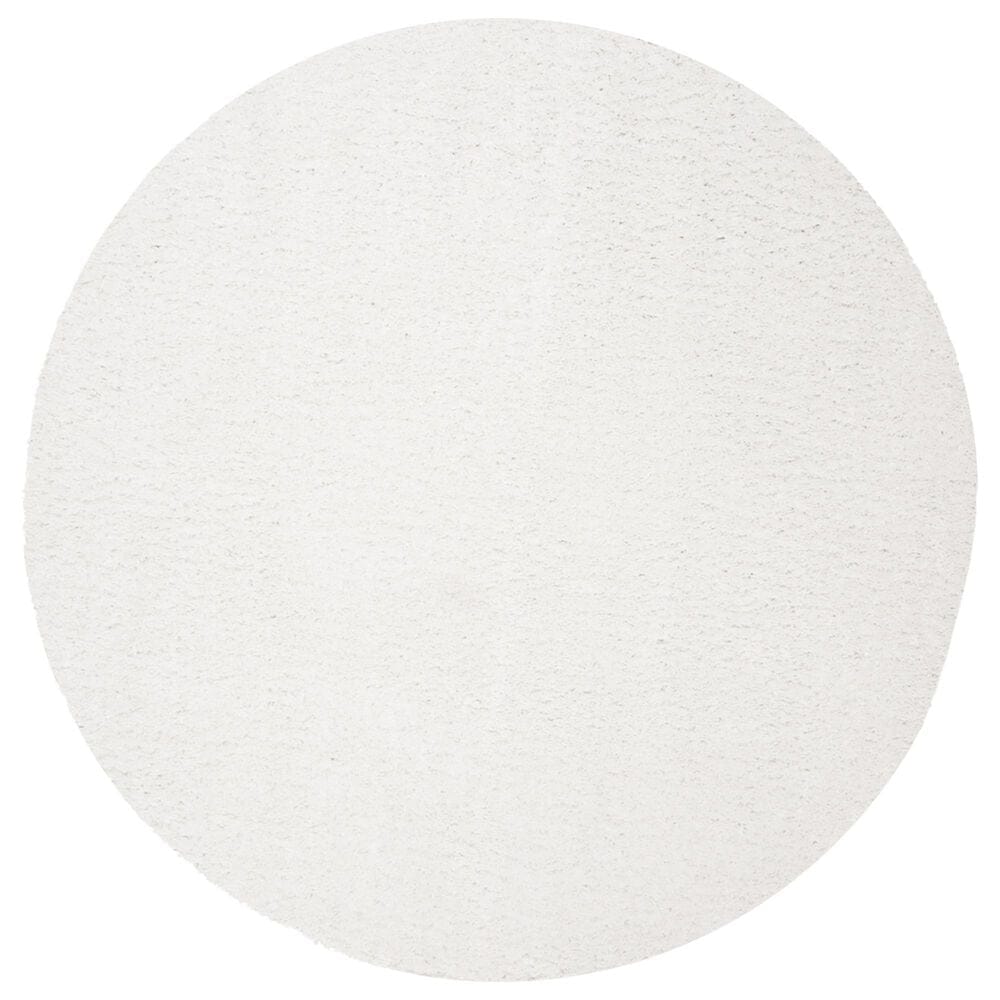 Safavieh August Shag AUG900A 6"7" Round White Area Rug, , large