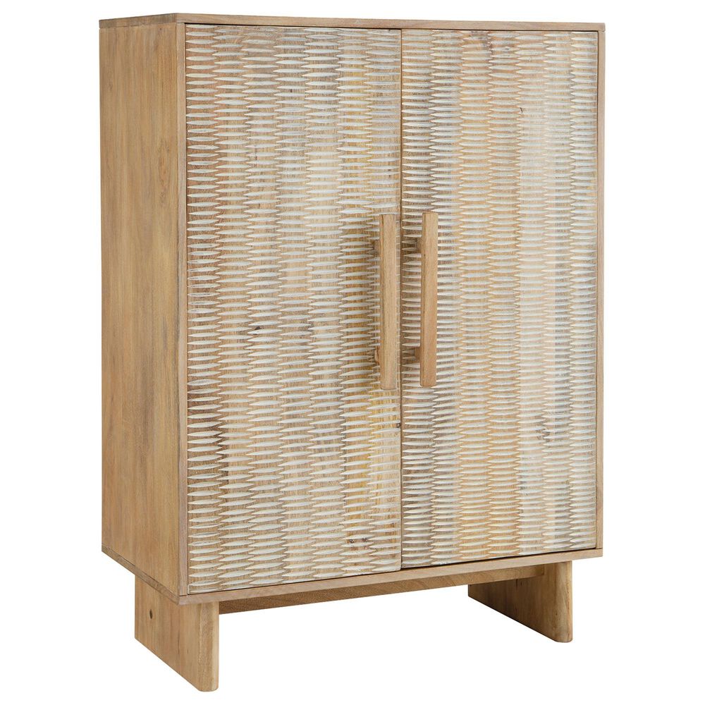 Ashley Dallinbury Accent Cabinet in Natural and White Wash, , large