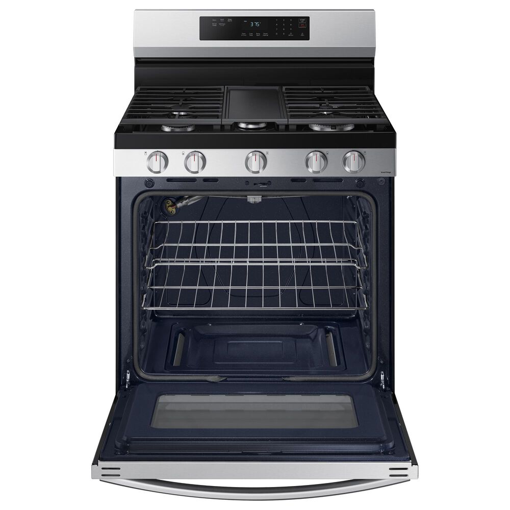 Samsung 4-Piece Kitchen Package with 30 Cu. Ft. French Door Refrigerator and 6.0 Cu. Ft. Smart Freestanding Gas Range in Stainless Steel, , large