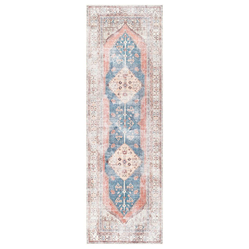 Surya Amelie 2"7" x 7"10" Wheat, Ivory, Saffron, Peach, Navy, Orange and Camel Runner, , large
