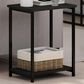 HOMLUX 2-Tier End Table with Open Shelf Storage Display in Espresso, , large