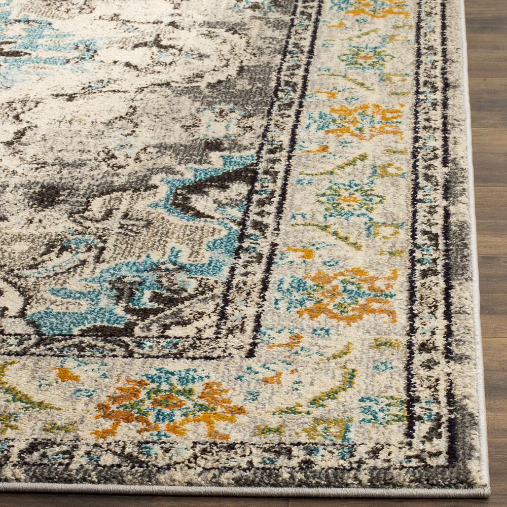 Safavieh Monaco MNC243G-28 2&#39;2&quot; x 8&#39; Grey/Light Blue Runner, , large