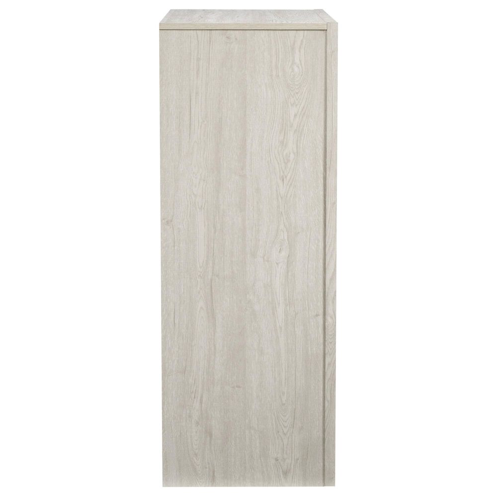 CorLiving Newport 5 Drawer Tall Dresser in White Washed Oak, , large