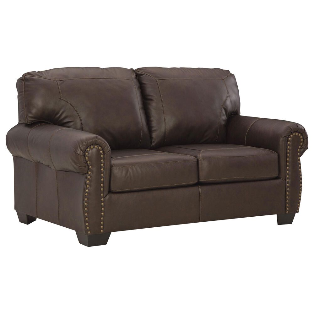 Ashley Colleton Stationary Loveseat in Dark Brown, , large