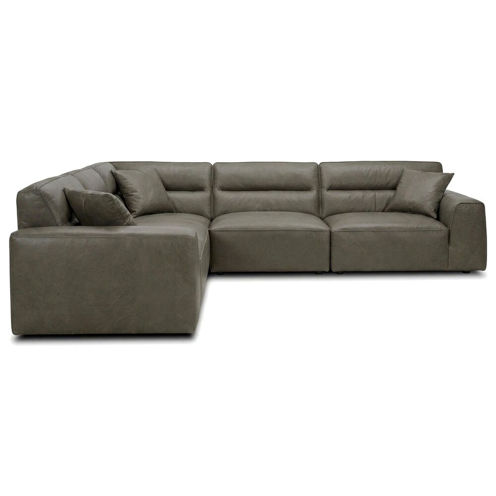Interlochen 5-Piece Modular Leather Sectional in York Taupe, , large
