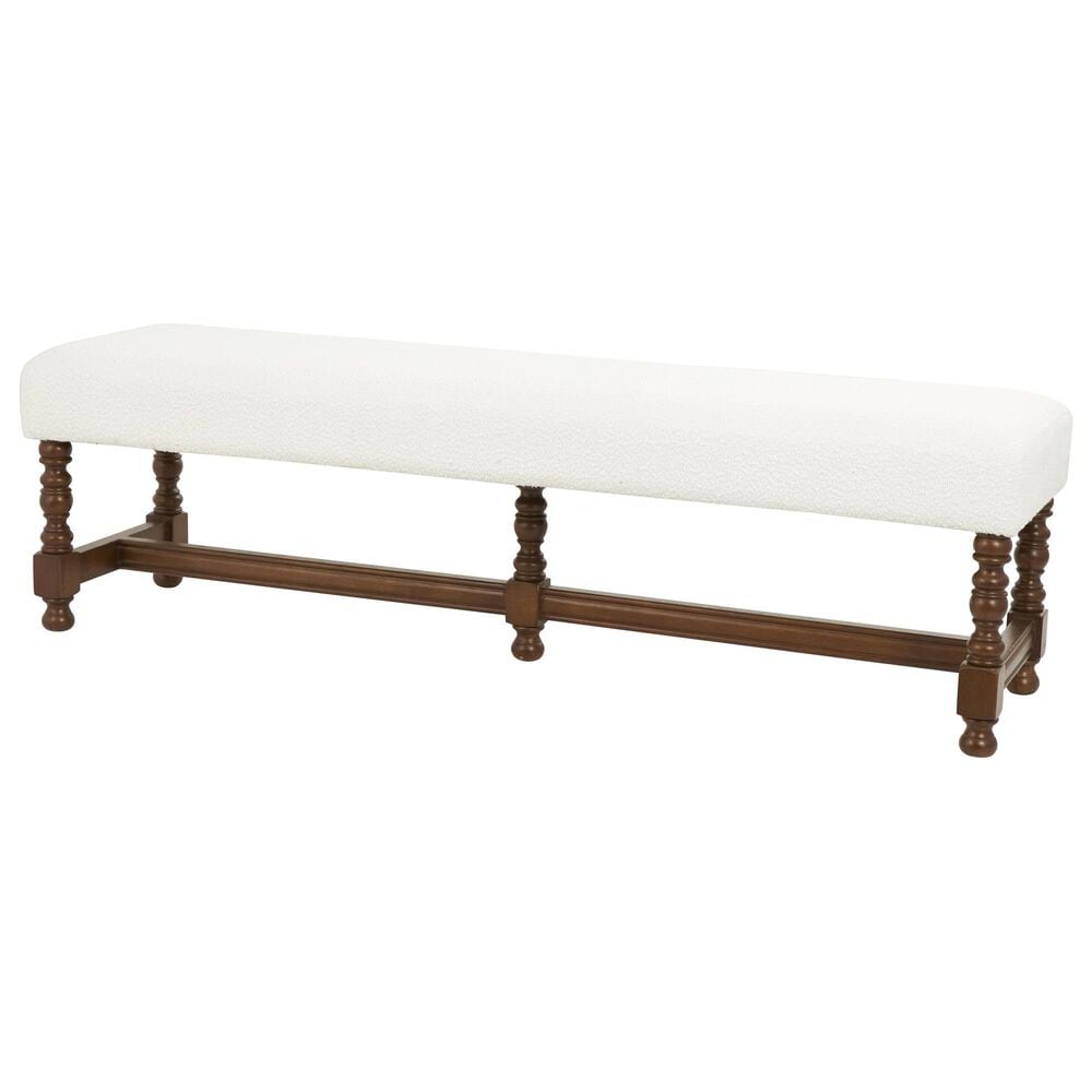Maple and Jade Home Bench with Turned Legs in Varnished Brown, , large