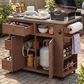 HOMLUX 41.9" Outdoor Extendable Kitchen Island in Brown, , large