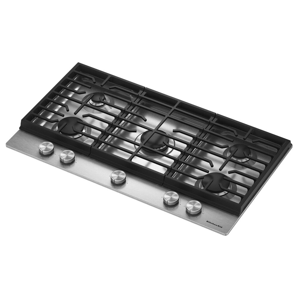 KitchenAid 36" Gas Cooktop with 5 Versatile Burners in Stainless Steel, , large