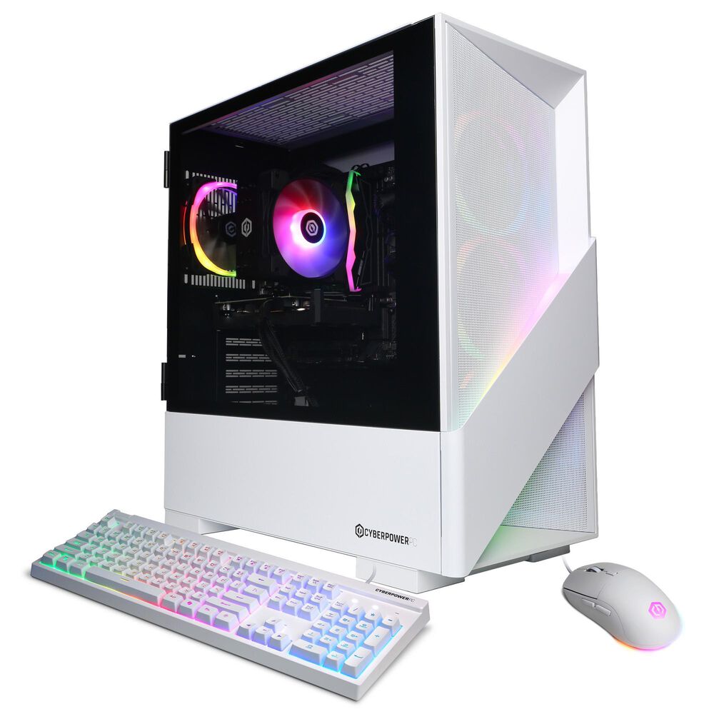 CyberPowerPC Gamer Master Gaming Desktop | AMD Ryzen 7 8700F - 16GB RAM - NVIDIA GeForce RTX 5050 Graphics - 2TB SSD in White, , large