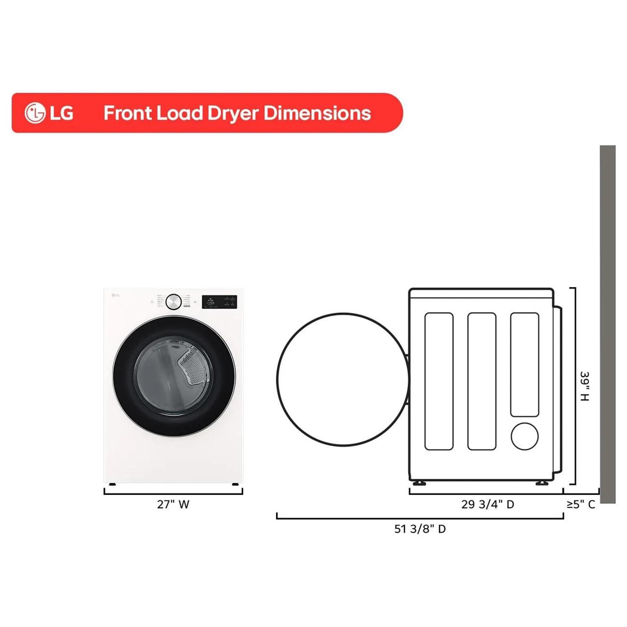 LG 7.4 Cu. Ft. Smart Front Load Electric Dryer with AI Sensor Dry