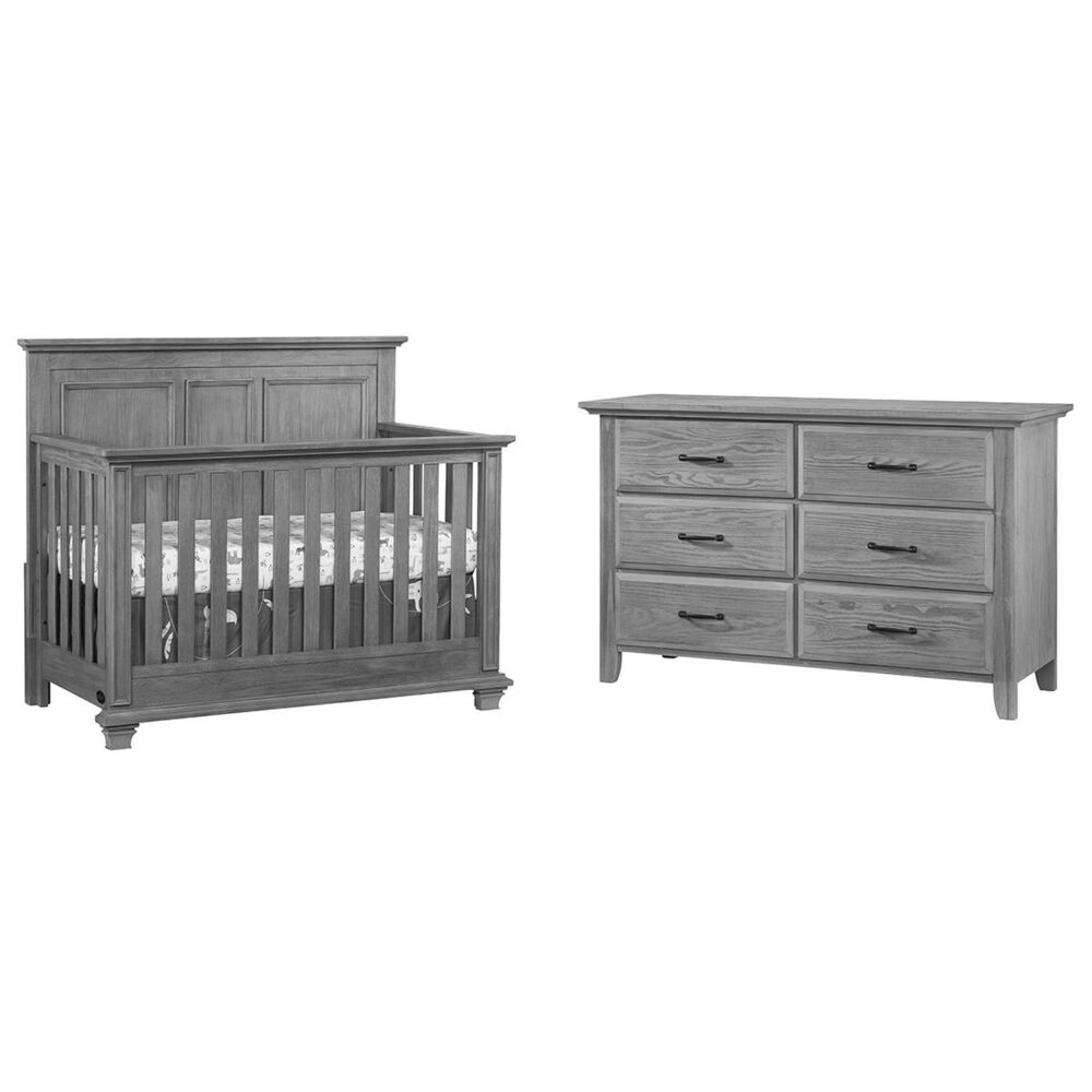 Oxford Baby Kenilworth 2 Piece Nursery Set in Graphite Gray, , large