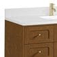 James Martin Laurent 48" Single Bathroom Vanity in Honey Oak with Single Hole 3 cm White Zeus Silestone Top and Rectangular Sink, , large