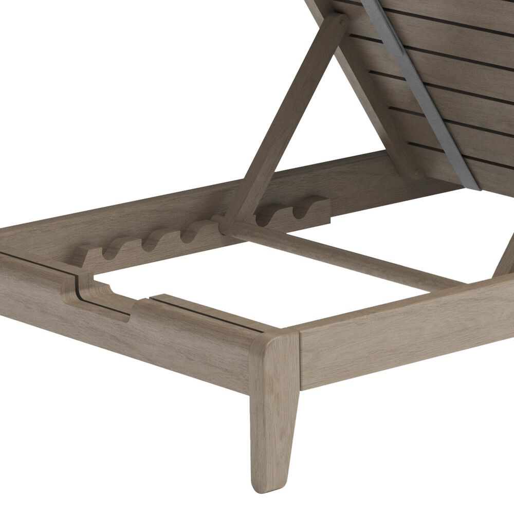 Homestyles Sustain Patio Chaise Lounge with Gray Cushion in Stain Brown, , large