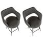 Lumisource Margarite Counter Stool with Grey Cushion in Black (Set of 2), , large