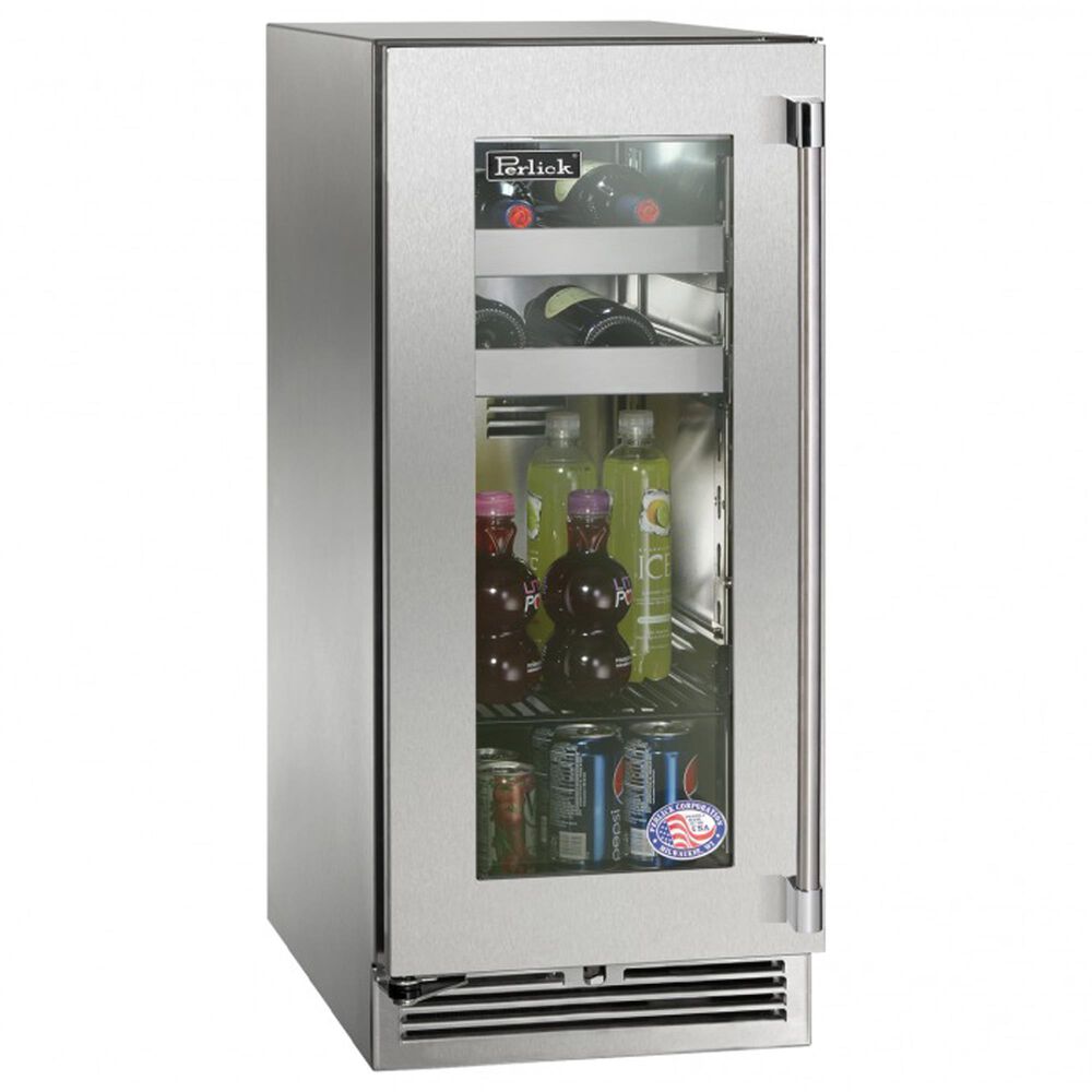 Perlick 2.8 Cu. Ft. Indoor Signature Series Beverage Center with Left Hinge and Glass Door in Stainless Steel, , large
