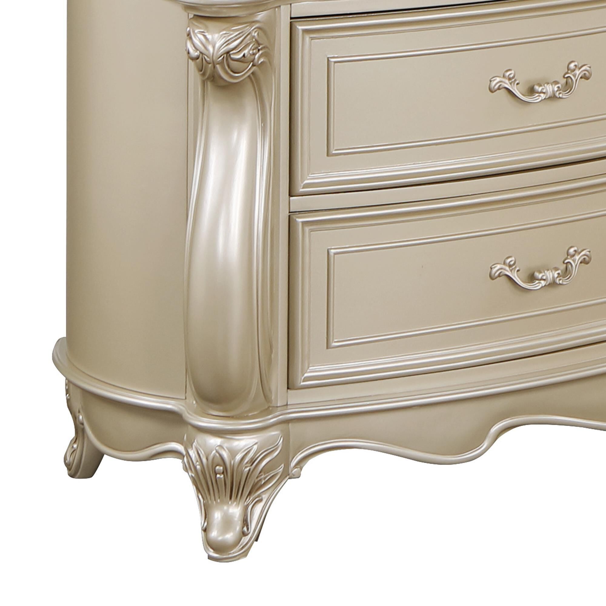 New Heritage Monique 6-Drawer Dresser with Marble Top in Champagne
