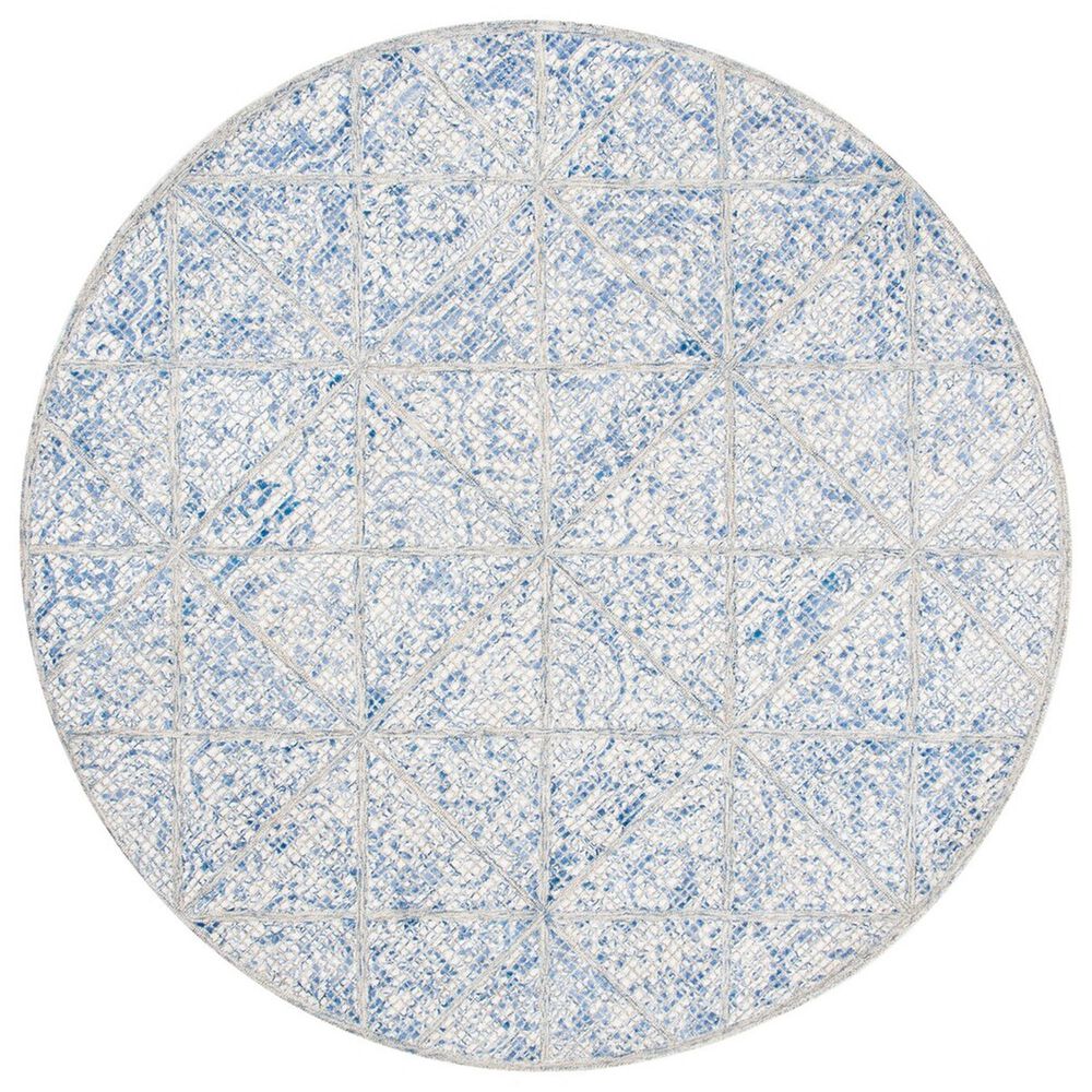 Safavieh Artistry 7" Round Blue and Natural Area Rug, , large