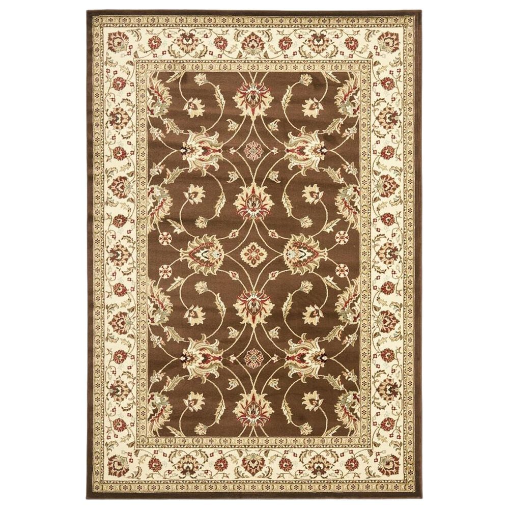 Safavieh Lyndhurst LNH553 5"3" x 7"6" Brown and Ivory Area Rug, , large