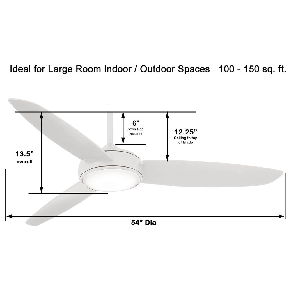 Minka-Aire Concept IV 54" Ceiling Fan with LED Light in White, , large