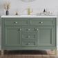 James Martin Vanities Chicago 48" Single Bathroom Vanity in Smokey Celadon with Single Hole 3 cm White Zeus Quartz Top and Rectangular Sink, , large