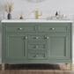 James Martin Vanities Chicago 48" Single Bathroom Vanity in Smokey Celadon with Single Hole 3 cm White Zeus Quartz Top and Rectangular Sink, , large