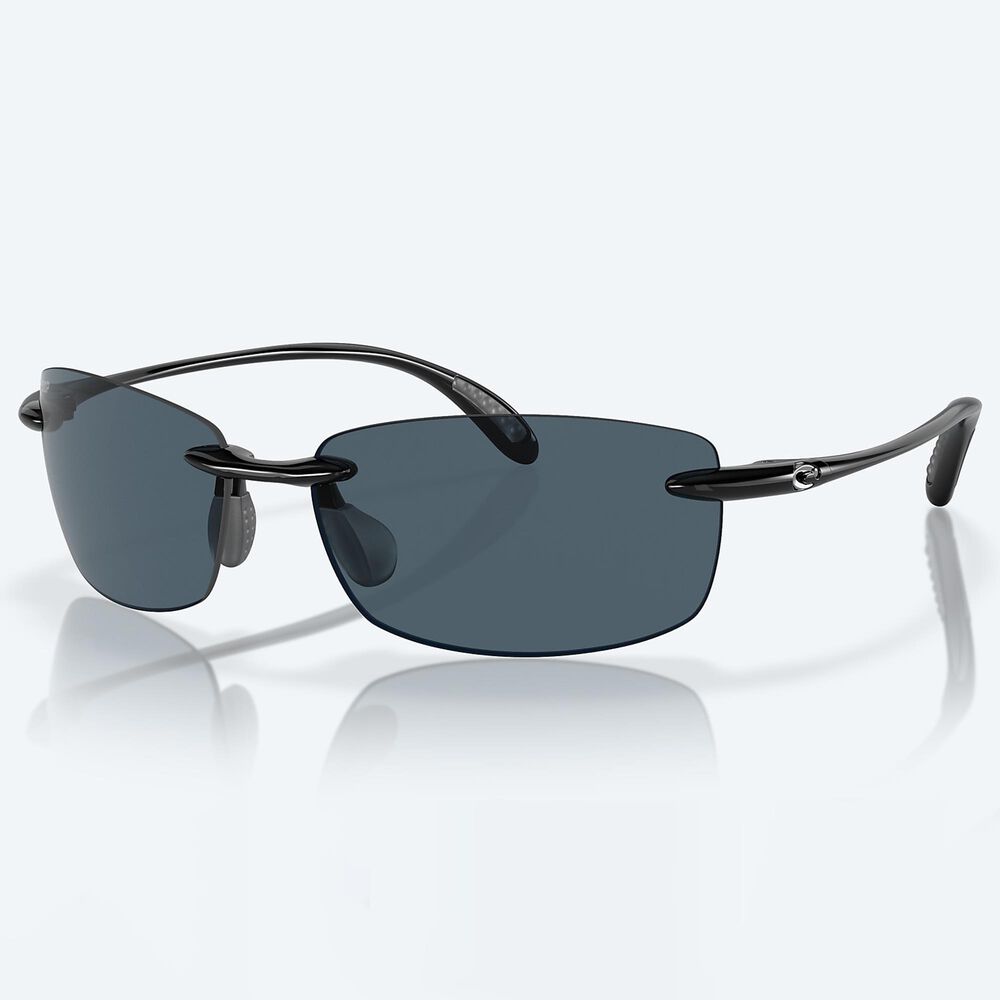 Costa Ballast Sunglasses with Gray Lenses in Shiny Black NFM