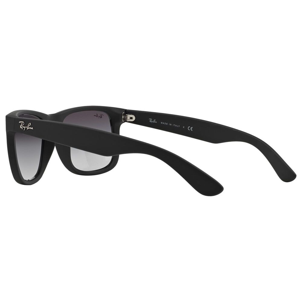 Rayban Glasses Justin Classic Sunglasses with Dark Grey Lenses in Matte Rubber Black, , large