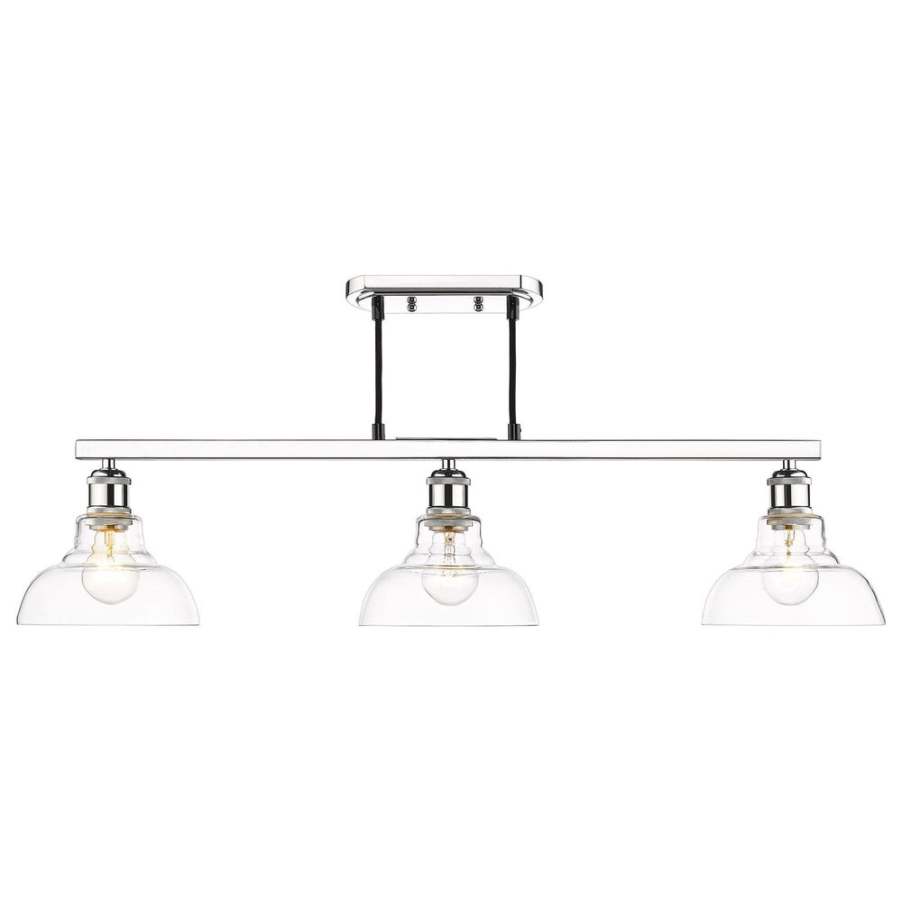 Golden Lighting Carver 3-Light Linear Pendant in Chrome, , large