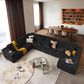 Noviland HOMLUX 4-Piece Mod U-Sectional with Chaise in Black, , large
