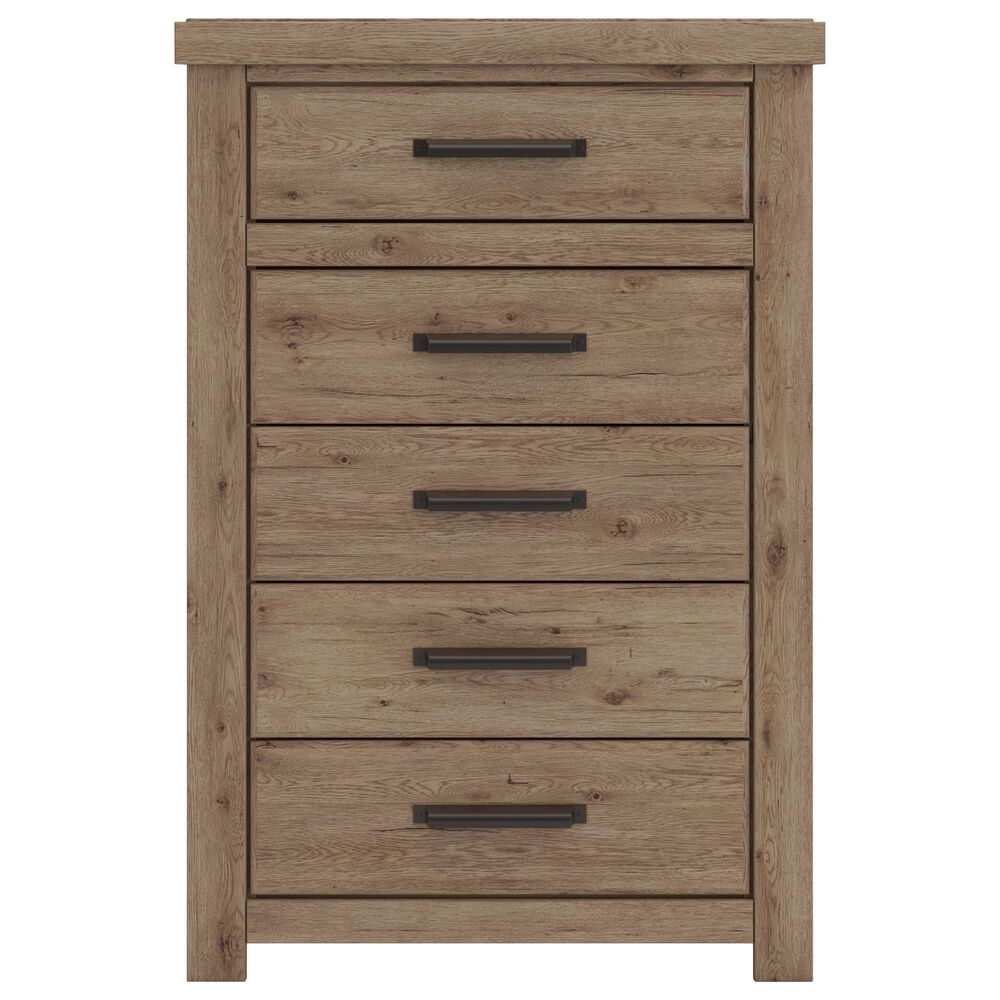 Ashley Oliandon 5 Piece Queen Panel Bedroom Set in Light Brown, , large