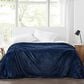 Pem America Cannon Solid Plush King Blanket in Dark Blue, , large