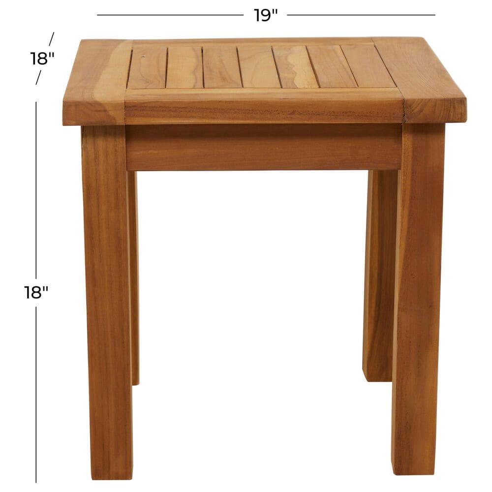 Maple and Jade Outdoor End Table in Oiled Brown, , large