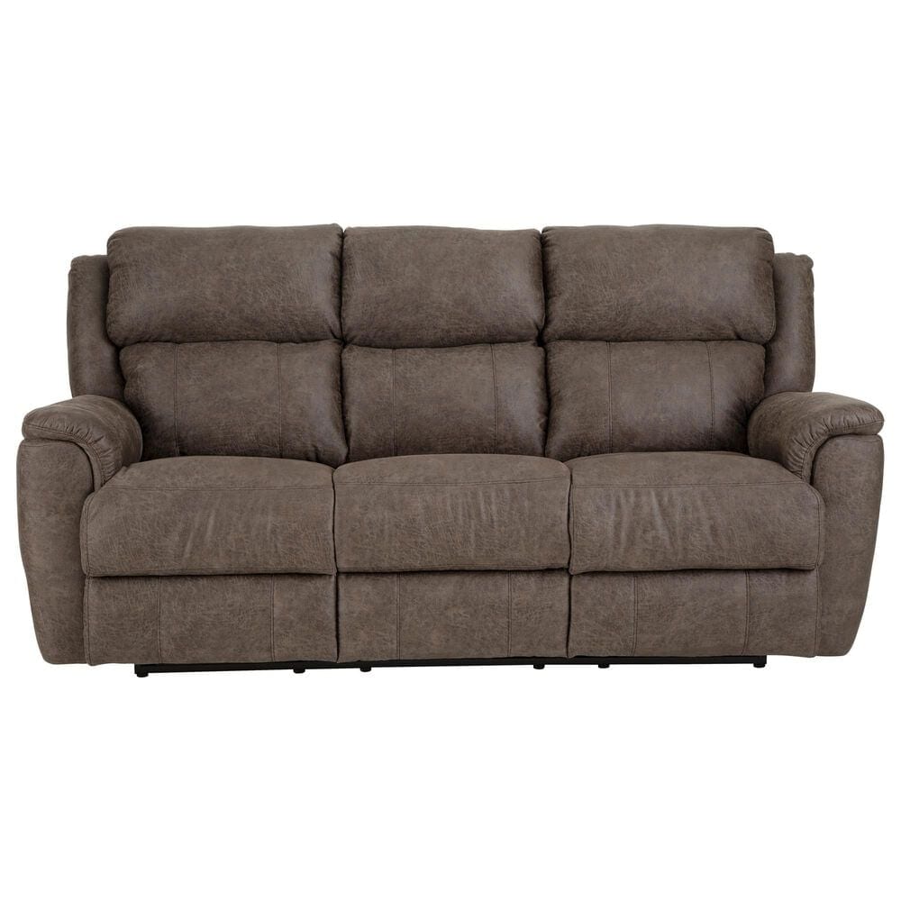 HomeStretch Milan Manual Reclining Sofa with Drop Down Table in Espresso, , large