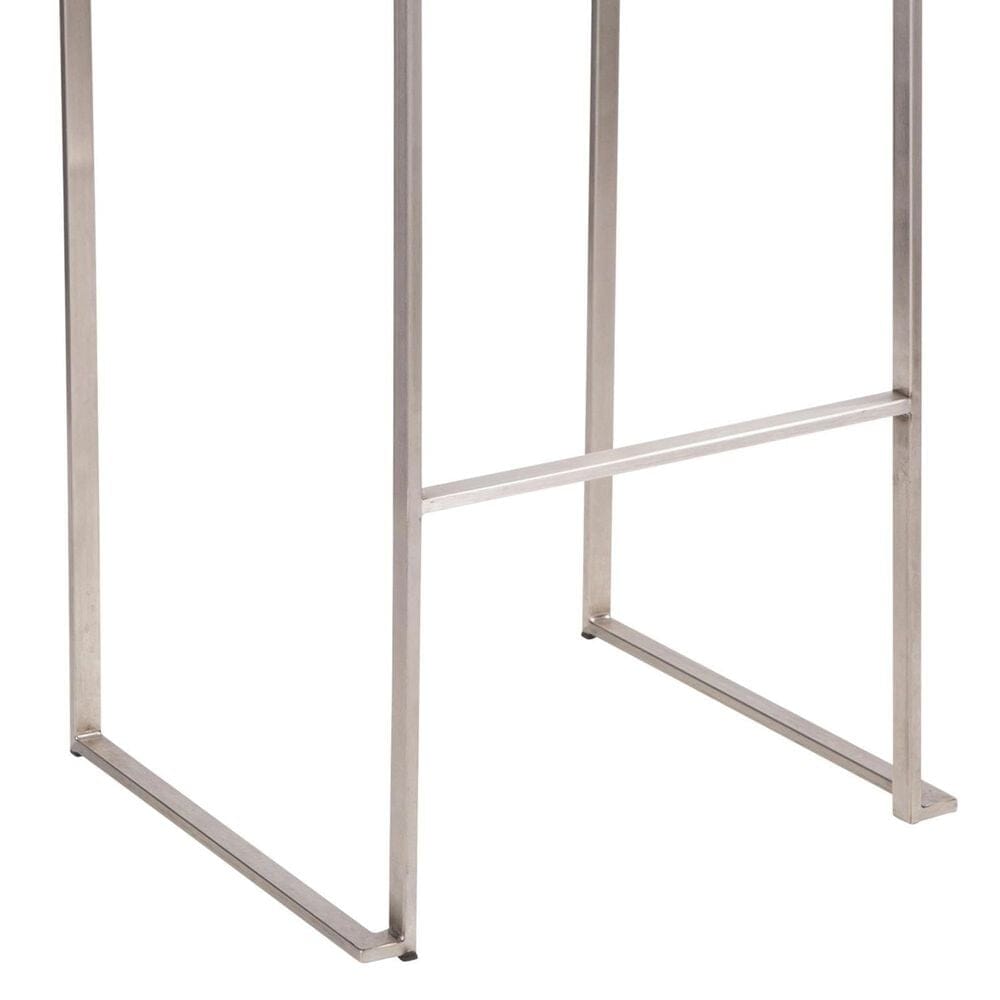 LumiSource Fuji 30" Stacker Bar Stool with Light Grey Cowboy Upholstery in Stainless Steel (Set of 2), , large
