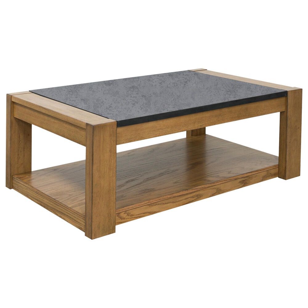 Ashley Quentina Lift-Top Coffee Table in Light Brown and Black, , large