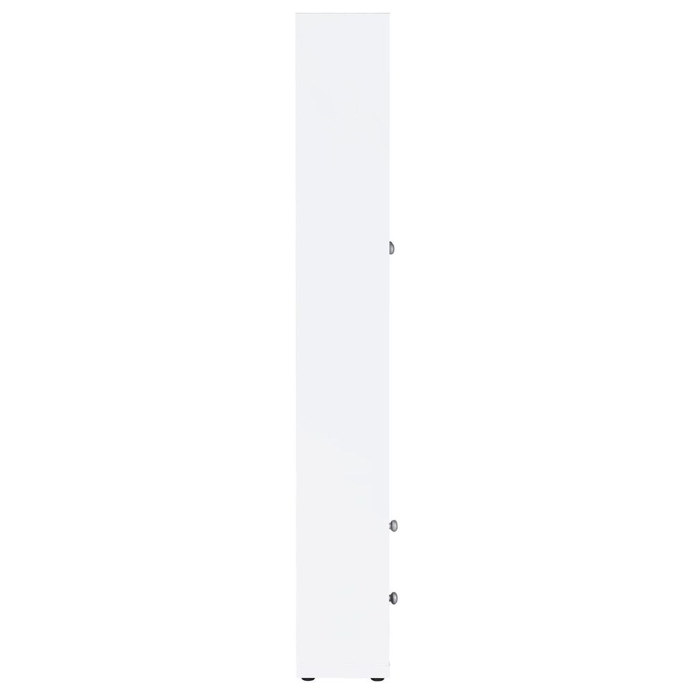 Coaster Hawthorne 4-Shelf Glass Door Tall Cabinet in White, , large