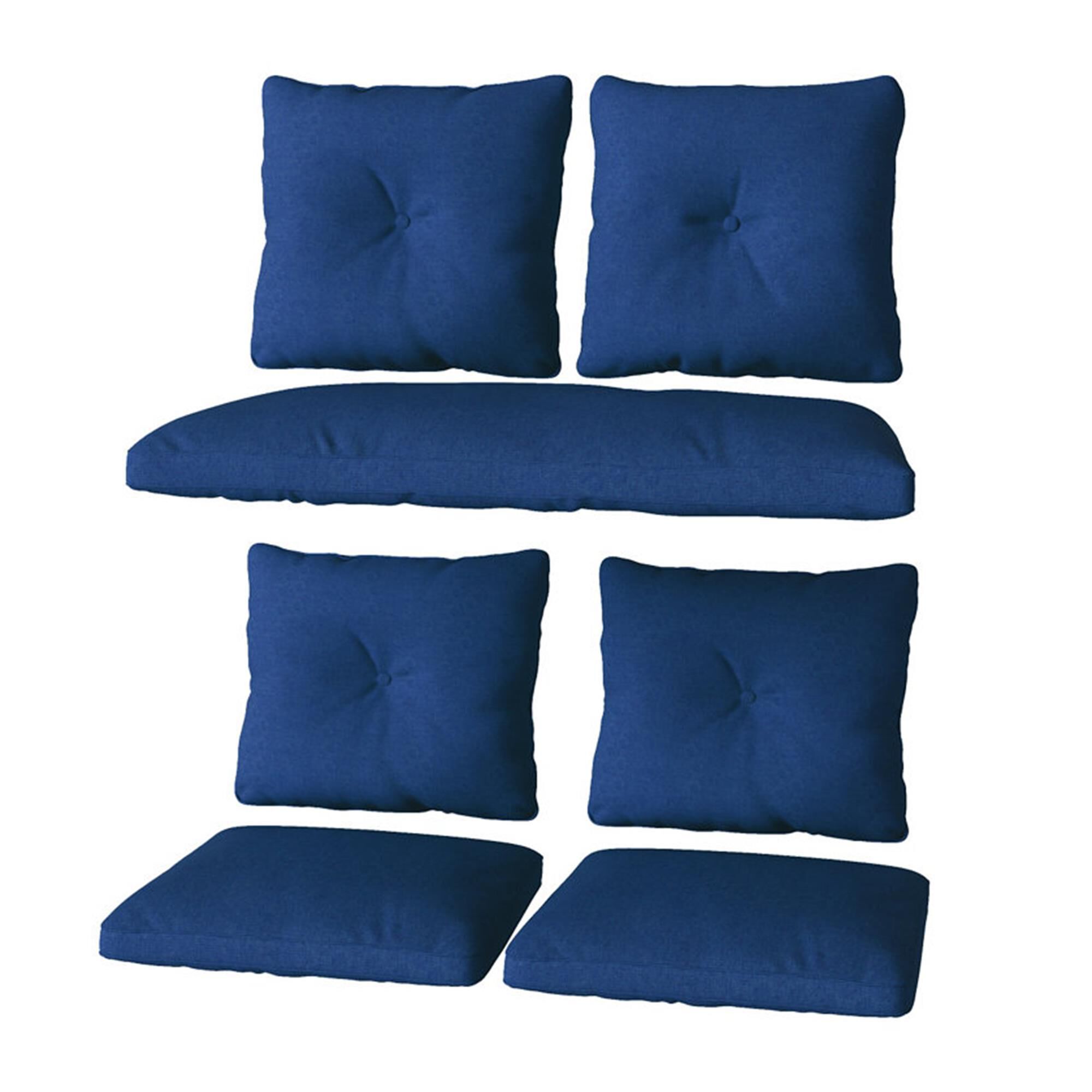 CorLiving Cascade 7 Piece Patio Replacement Cushion Set in Navy